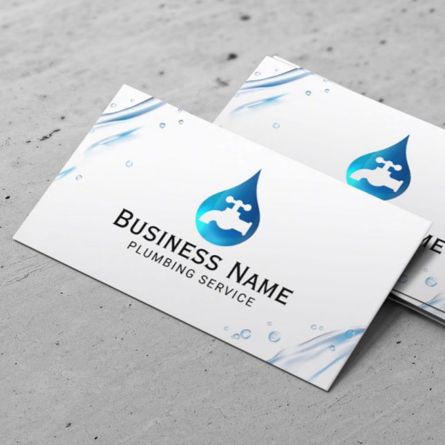 Carte De Visite Service de plomberie Eau Déposer le diaphragme du  (Créateur téléchargé)