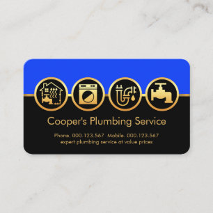 Carte De Visite Service de plomberie élégant Icônes de plomberie