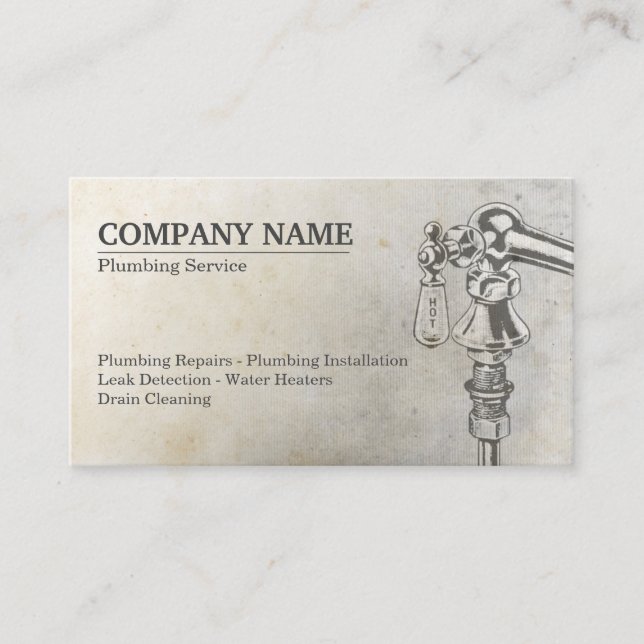 Carte De Visite Service de plomberie personnalisé (Devant)