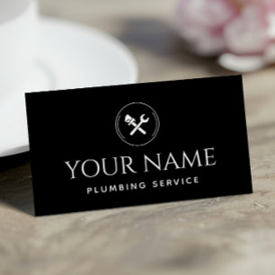 Carte De Visite Service de plomberie Poignée de plomberie noir et