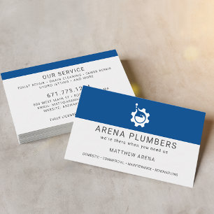Carte De Visite Service de plomberie pour entrepreneur moderne