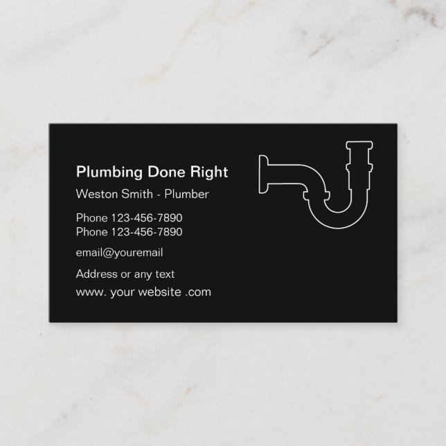 Carte De Visite Service de plomberie professionnel (Devant)