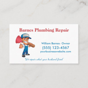 Carte De Visite Service de plomberie professionnel Guy Plunger