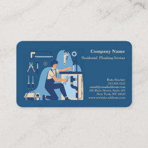 Carte De Visite Service de plomberie professionnel moderne