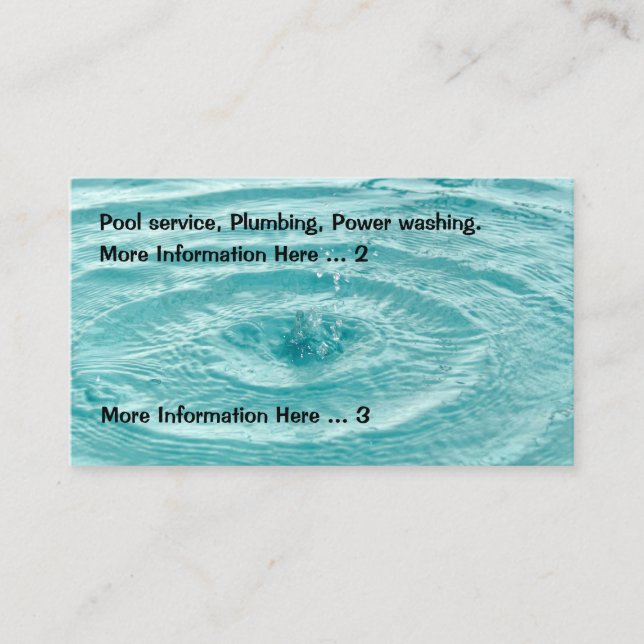 Carte De Visite Service de pool de pompage (Devant)