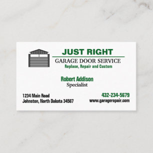 Carte De Visite Service de porte de garage professionnel