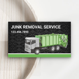Carte De Visite Service de ramassage des déchets de Black Damask C