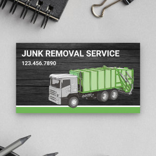 Carte De Visite Service de ramassage des déchets en bois gris fonc