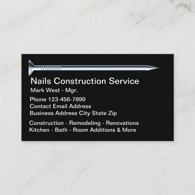 Carte De Visite Service de remontage de construction (Devant)