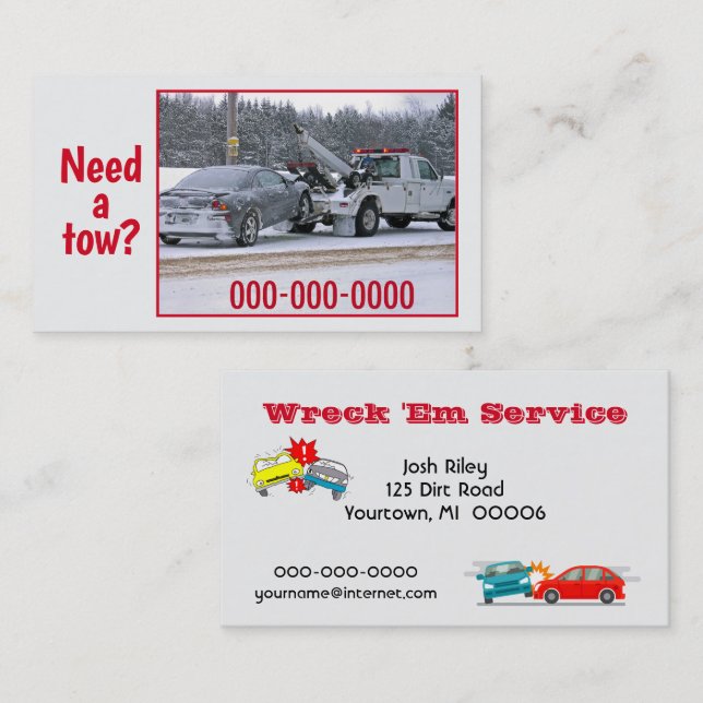 Carte De Visite Service de remorquage (Devant / Derrière)