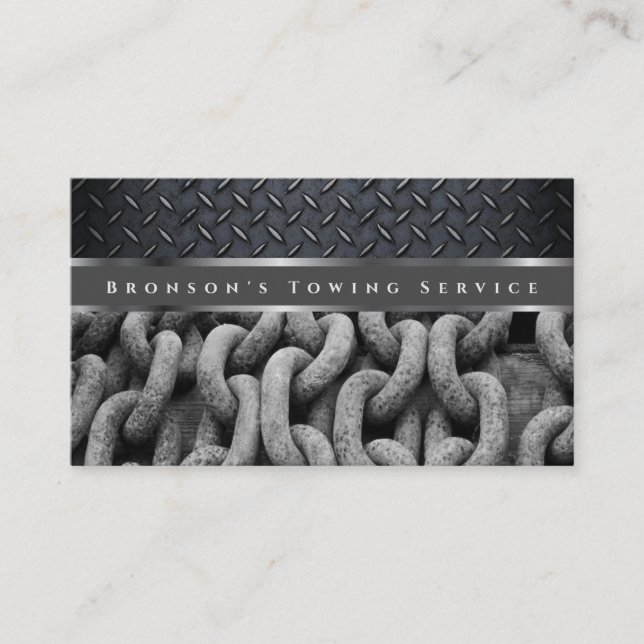 Carte De Visite Service de remorquage automatique en acier gris pr (Devant)