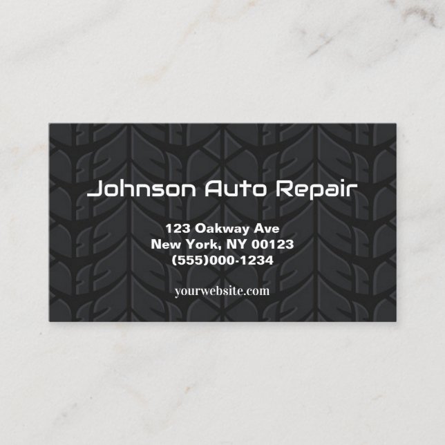 Carte De Visite Service de réparation mécanique des pneus auto (Devant)