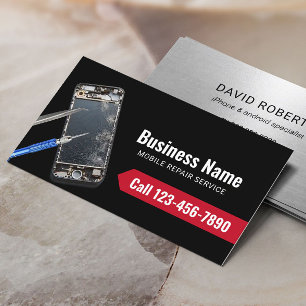 Carte De Visite Service de réparation mobile professionnel Plain B