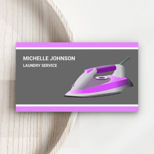 Carte De Visite Service de repassage au fer à vapeur violet