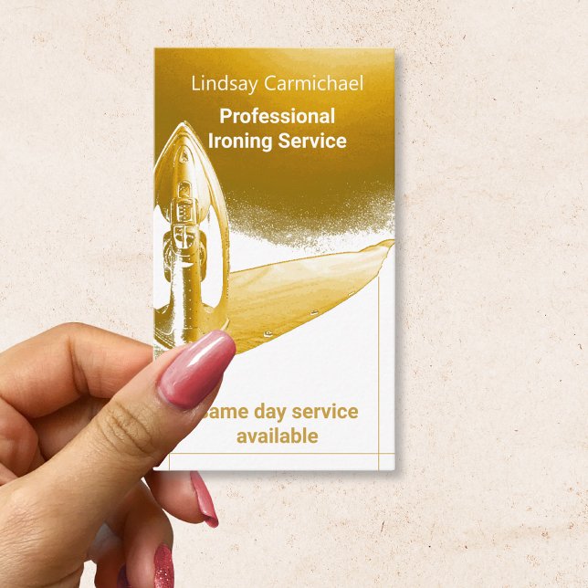 Carte De Visite Service de repassage Or Professionnel moderne (Créateur téléchargé)