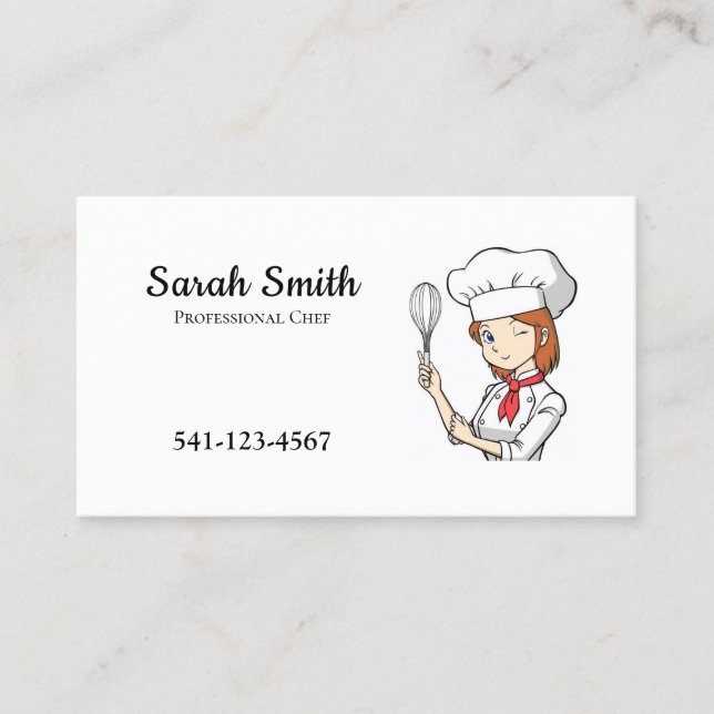 Carte De Visite Service de restauration de chef professionnel (Devant)