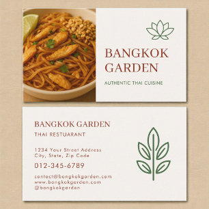 Carte De Visite Service de restauration de restaurant thaïlandais 