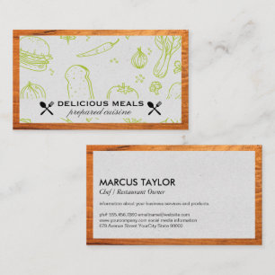 Carte De Visite Service de restauration Motif alimentaire Bord