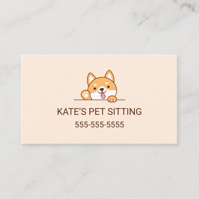 Carte De Visite Service De Séjour Pour Animaux De Compagnie Cute S (Devant)