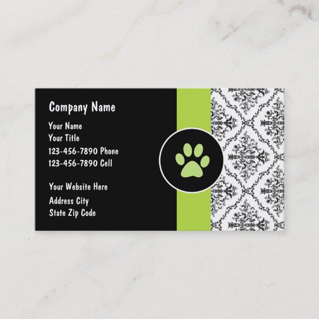 Carte De Visite Service de soin des animaux familiers (Devant)