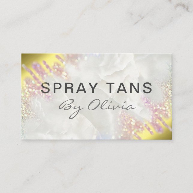 Carte De Visite Service De Tannage Opal Et Gold Spray (Devant)
