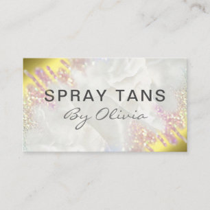 Carte De Visite Service De Tannage Opal Et Gold Spray Moderne