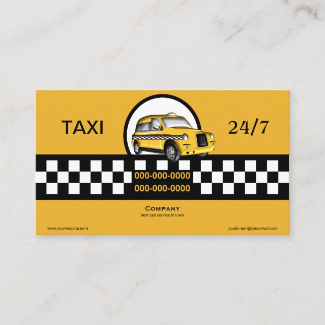 Carte De Visite Service de taxi (Devant)