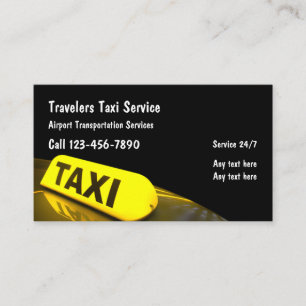 Carte De Visite Service de taxi de l'aéroport Phare de taxi moder