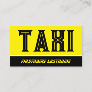 Carte De Visite Service de taxi de nuit TAXI jaune noir