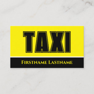 Carte De Visite Service de taxi de nuit TAXI jaune noir