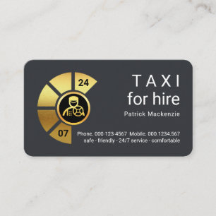 Carte De Visite Service de taxi élégant 24h/24 et 7j/7