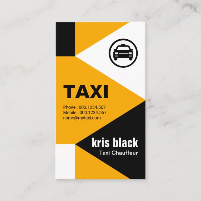Carte De Visite Service de taxi moderne et élégant pour les triang (Devant)
