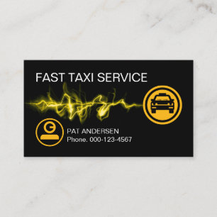 Carte De Visite Service de taxi rapide comme l'éclair Conduite