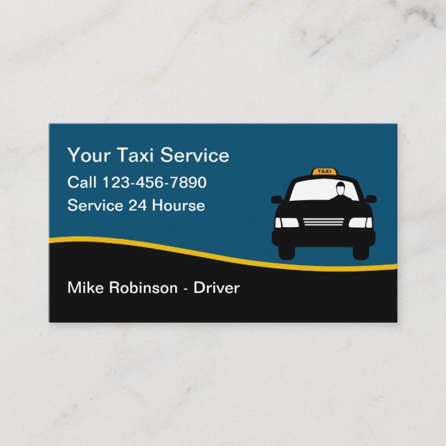 Carte De Visite Service De Taxi Simple Et Location De Soins (Devant)