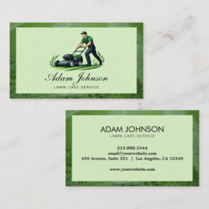 Carte De Visite Service de tonte de pelouse professionnel Vert