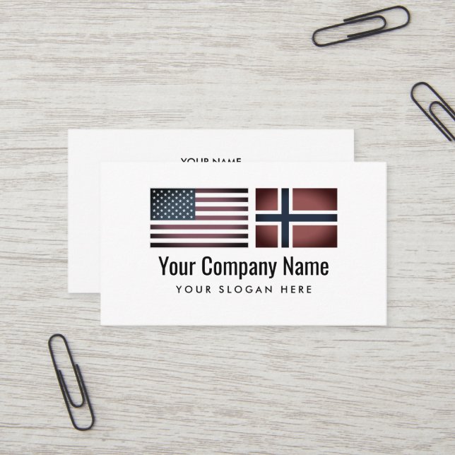 Carte De Visite Service de traduction en norvégien anglais (Devant/Arrière en situation)