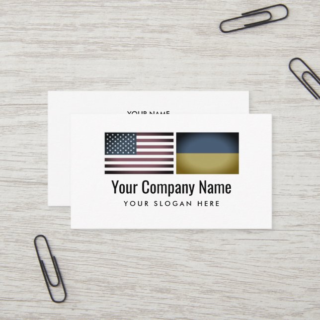 Carte De Visite Service de traduction en ukrainien anglais (Devant/Arrière en situation)