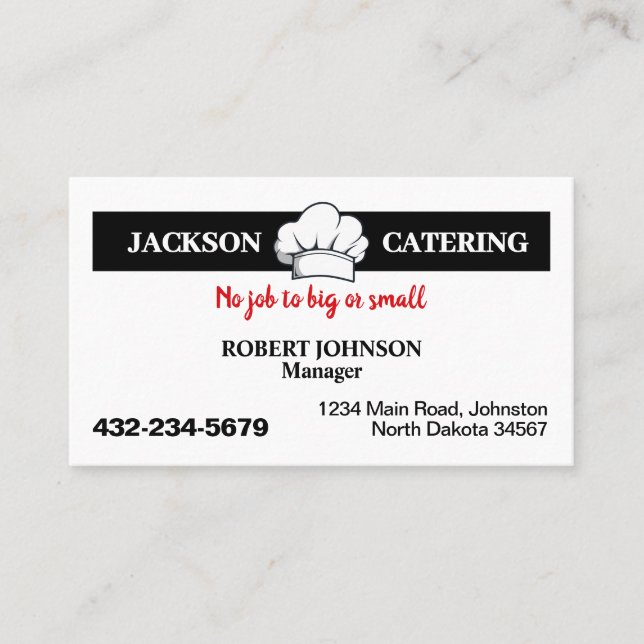 Carte De Visite Service de traiteur professionnel (Devant)