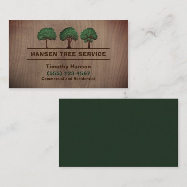 Carte De Visite Service de triage en bois (Devant / Derrière)