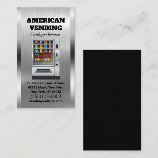 Carte De Visite Service de vente Aliments Snack Fournisseur Métal  (Devant / Derrière)