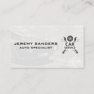 Carte De Visite Service de voiture   Wrenches et pneus   Voiture c