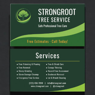 Carte De Visite Service d'élagage d'arbres Arboriste
