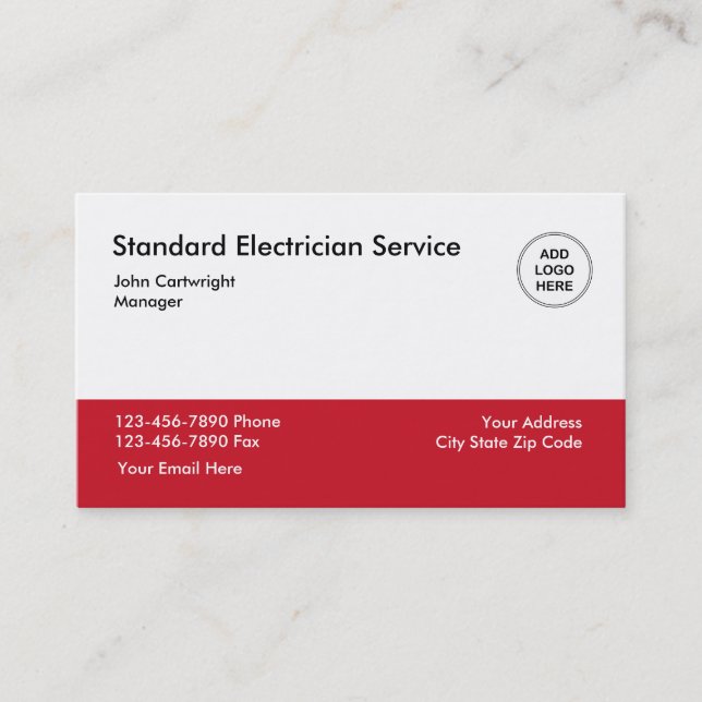 Carte De Visite Service d'électricien (Devant)