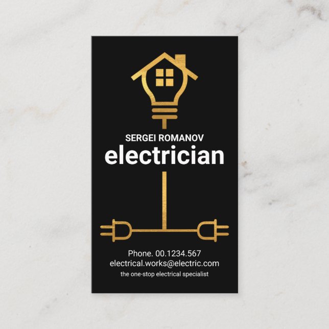 Carte De Visite Service d'électricien à domicile du câblage électr (Devant)