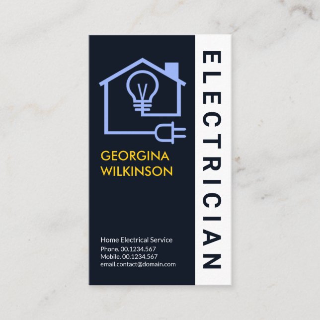 Carte De Visite Service d'électricien de circuit électrique à domi (Devant)
