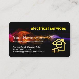 Carte De Visite Service d'électricien éclair foudroyant rapide
