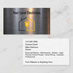 Carte De Visite Service d'électricien électrique moderne