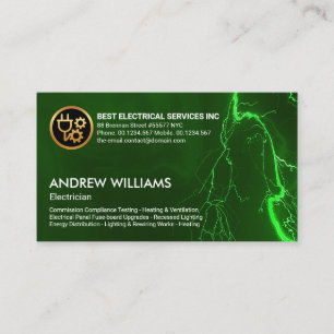 Carte De Visite Service d'électricien Flash de foudre brillant
