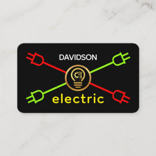 Carte De Visite Service d'électricien Prises électriques entrecroi