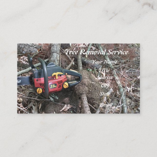 Carte De Visite Service d'enlèvement d'arbres par artiste professi (Devant)